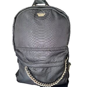 Victoria Secret Small Backpack With Chain Zipper , Black